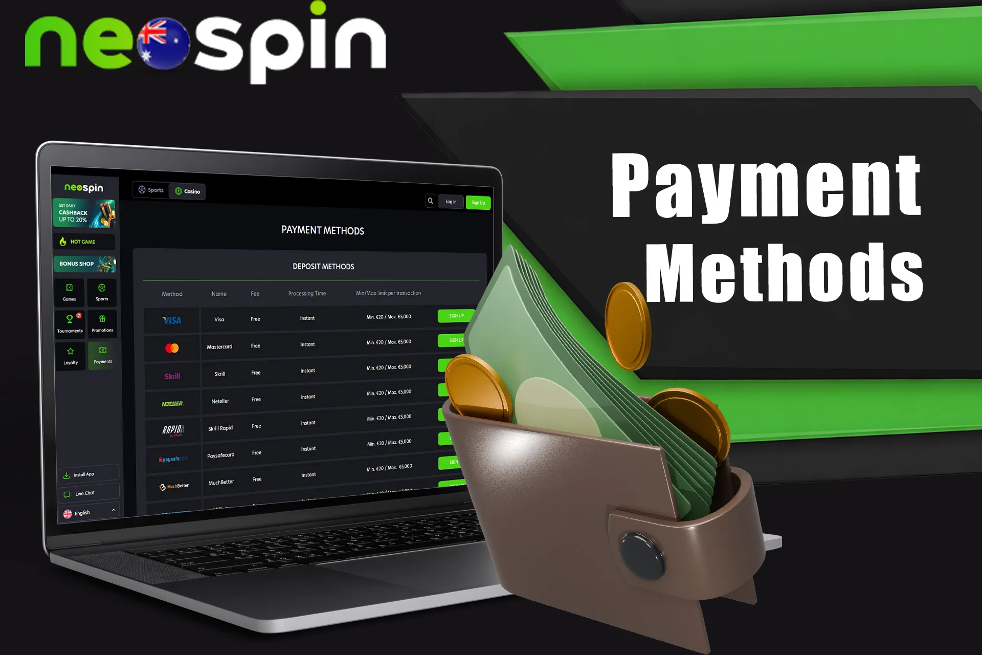 Many different deposit methods